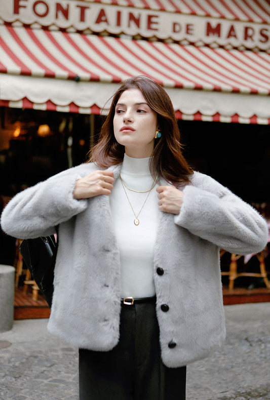 Finnley Faux Fur Jacket - Grey